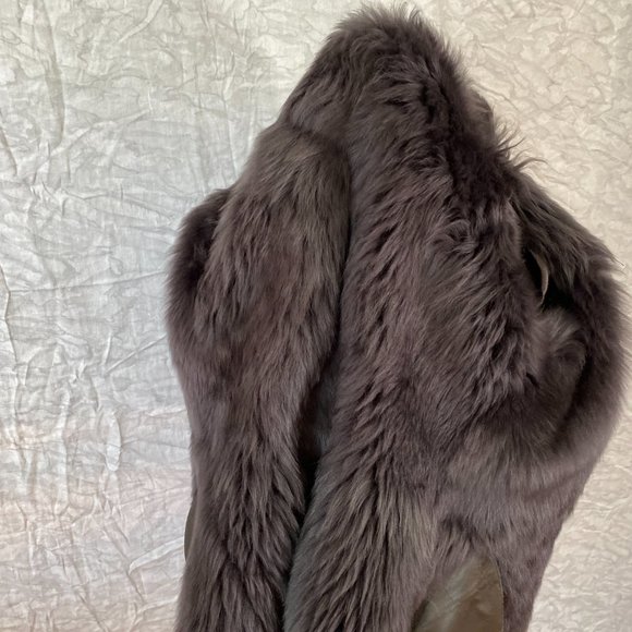 New Armando Diaz Stylish, Beautiful, Gray Genuine Toscana Lamb Shearling Jacket - Picture 7 of 9